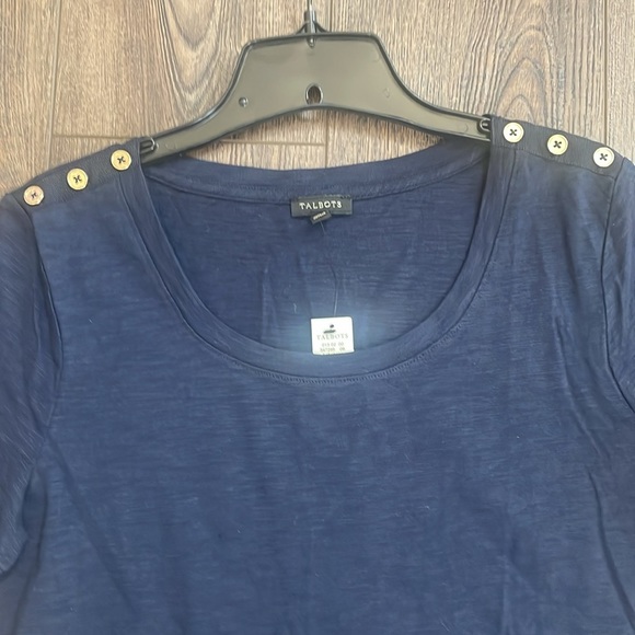 Talbots navy short sleeve Medium NWT - Picture 2 of 7